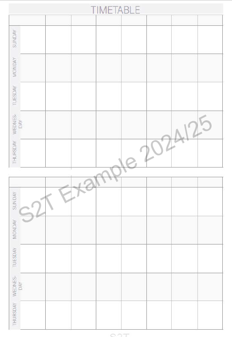 Teaching assistant timetable