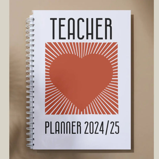 Radiating Heart Teacher school teacher planner - Sunday to Thursday